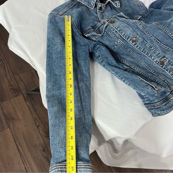 Holister Jacket Size Small Blue Denim Fleece Lined Hooded Button Down - Picture 7 of 12